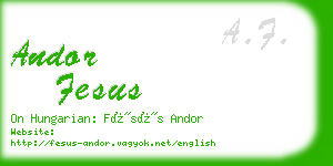 andor fesus business card